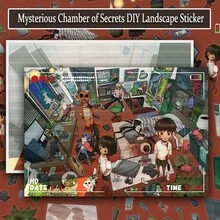 4PCS/Pack Mysterious Chamber Of Secrets DIY Landscape PET Sticker Super Large Size Holiday Gift Art For Back To School Season Gift Holiday Gift DIY Room Decor Leisure Time Stickers Collections Choice For Killing Time Fun Time ﻿ School Supplies - 1 Set - View 3