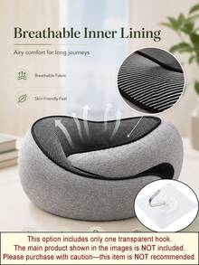 U-Shaped Neck Pillow, Portable Detachable Outdoor Airplane Travel Pillow Set,Premium Travel Pillow All Around Neck Wrap Memory Foam Neck Pillow Air Travel Comfort Cushion Office Nap Rest Soft Airplane Pillows - Multicolor - View 8