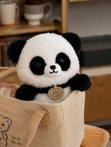 8.66inch Panda Plush Doll-Soft And Fluffy .Silicone Doll Full Silicone Body Plush Anime Figure Stuffed Animal Teddy Bear Plushies Office Desk Room Decor Halloween Squishy Squishies Bag - Multicolor - View 5