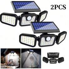 74LED Solar Outdoor Lights,Pathway Lights,Outdoor Lights With Solar,Led Lights,Wall Light,Advanced Motion Detection 16-26 Feet Sensing Range,Durable Weatherproof Design For Patio,Garage,Porch,Yard,Gazebo Outdoor,Outside Decor,Room Decor,Garden Decor - 74LED - View 13