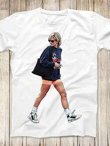 Zine Princesa Diana Ropa urbana Vintage TV Ropa deportiva Camiseta más vendida Regalo de cumpleaños Wo Uni Camiseta 3200 - Blanco - Ver 1