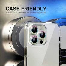 Camera Lens Protector For IPhone 16 Pro/16 Pro Max With Shiny Colorful Metal Ring Decoration - Tempered Glass Screen Protector - Color - View 4