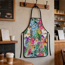 1 Stück Schürze mit Pflanzen- und Blumenmuster, Polyester-Material, geeignet zum Kochen, Grillen, Gärtnern, Malen, Maniküre, Unisex, für Innen- und Außenbereich - Verschiedenfarbig - Übersicht 10