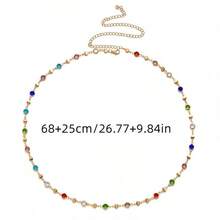 Colorful Rhinestone And Glass Rhinestone Pendant Waist Chain Set, Suitable As Accessories For Summer Beach Vacation Parties - A - View 4