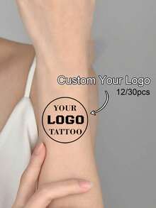 12-300pcs Customized Temporary Tattoo Stickers, Personalized Wedding Tattoo Stickers, Valentine's Day Gift, Text, Logo, Graduation, Birthday Gift, Bride Groom Decoration, Bachelorette Party, Gift For Him/Her, Lovers, Friends, Realistic Matte Finish - Multicolor - View 2