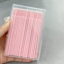 100pcs Nano Ultra-Fine Fiber Swabs, For Precision Eye Makeup And Eyeliner Application, Fragrance-Free PP Material, Ultra-Fine Tip For Perfect Application And Gentle Removal, Includes Eyelash Extension Cleaning Sticks And Eyelash Brushes - Multicolor - View 12