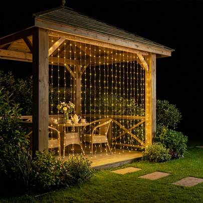 Guirlandes lumineuses d'Halloween, lumières d'extérieur, mariage, anniversaire, décoration de fête romantique, lumières de jardin, avec télécommande, guirlandes lumineuses à rideau alimentées par USB, lumières de fée, guirlandes lumineuses pour chambre, salon, chambre à coucher, décoration de mariage et de fête, éclairage de paysage, décoration de Noël, 8 modes de clignotement, lumières de cour, guirlandes lumineuses étincelantes pour patio, guirlandes lumineuses pour décoration de rendez-vous et de confession, maison, jardin, guirlandes lumineuses de décoration de camping