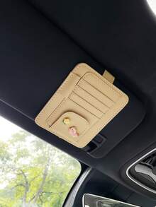 Car Sun Visor Organizer Clip, Multi-Function Car Glasses Holder, Card, Business Card, ID, Ticket Storage Bag - A - View 7