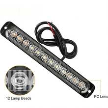 12 LED Truck Side Light Bars 12-24V Constant Bright Amber Yellow Indicator Lights Clear Lens Universal For Pickup Truck Trailer RV Van Lorry Offroad Lamps 2 Packs - 12 LED - View 4