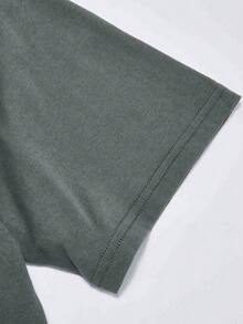 Puma Men's PREMIUM ESSENTIALS Short Sleeve T-Shirt, Knitted Collarless Short Tee 63846881 - Green - View 6