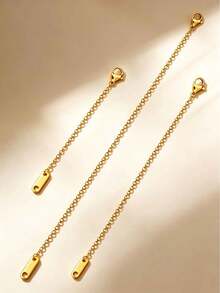 3入組不鏽鋼珠寶扩展鍊，高品質18K金/銀鍍龍蝦扣項鍊加長器，具有2英寸、4英寸、6英寸長度選項，金色和銀色，具有抗過敏特性，適用於手鐲、腳鏈、項鍊加長 - 3種長度組合裝 - 查看 7