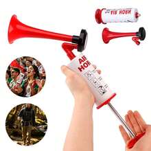 Portable Manual Air Horn, High-Intensity Sound, Suitable For Boats, Cars, Sporting Events, And Emergencies - Red - View 1