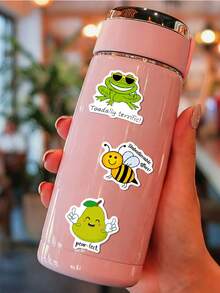 50Pcs Cute Food Pun Quote Waterproof Vinyl Stickers, Cartoon Fruit Snack Veggie Baking Character With Funny Wordplay Decals For Water Bottle Journal Laptop Scrapbook Decor - Multicolor - View 4