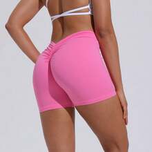 DIAS FIT JOY High Waist Butt Lifting Sports Shorts, Women's Nylon Yoga Shorts, Workout And Fitness Sports Pants - 海軍藍 - 查看 7