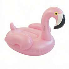 1pc Classic Pink Flamingo Inflatable Float, Thickened PVC Heavy Duty Ride-On Style With Stable Base, Summer Outdoor Prop - Pink - View 7