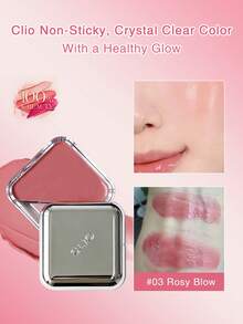 Clio K-Beauty Essential Lip & Cheek Blush, Pocket Blush, Creamy Texture Easy To Blend, Suitable For Lips & Cheeks, Contouring & Highlighting, Buildable, Natural Dewy Glow Finish, Non-Greasy, Travel Size - 03 ROSY BLOW - View 1