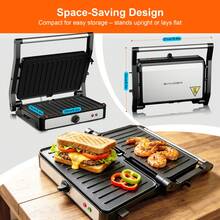 KEINVE 2-Slice Sandwich Maker, Electric Panini Press Grill With Non-Stick Coated Plates, Adjustable Temperature Control, 850W Fast Heating, Compact Design For Home Kitchen - US A Type Plug(110-127V) - View 3