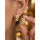 Pendientes calados con diseño de líneas cruzadas