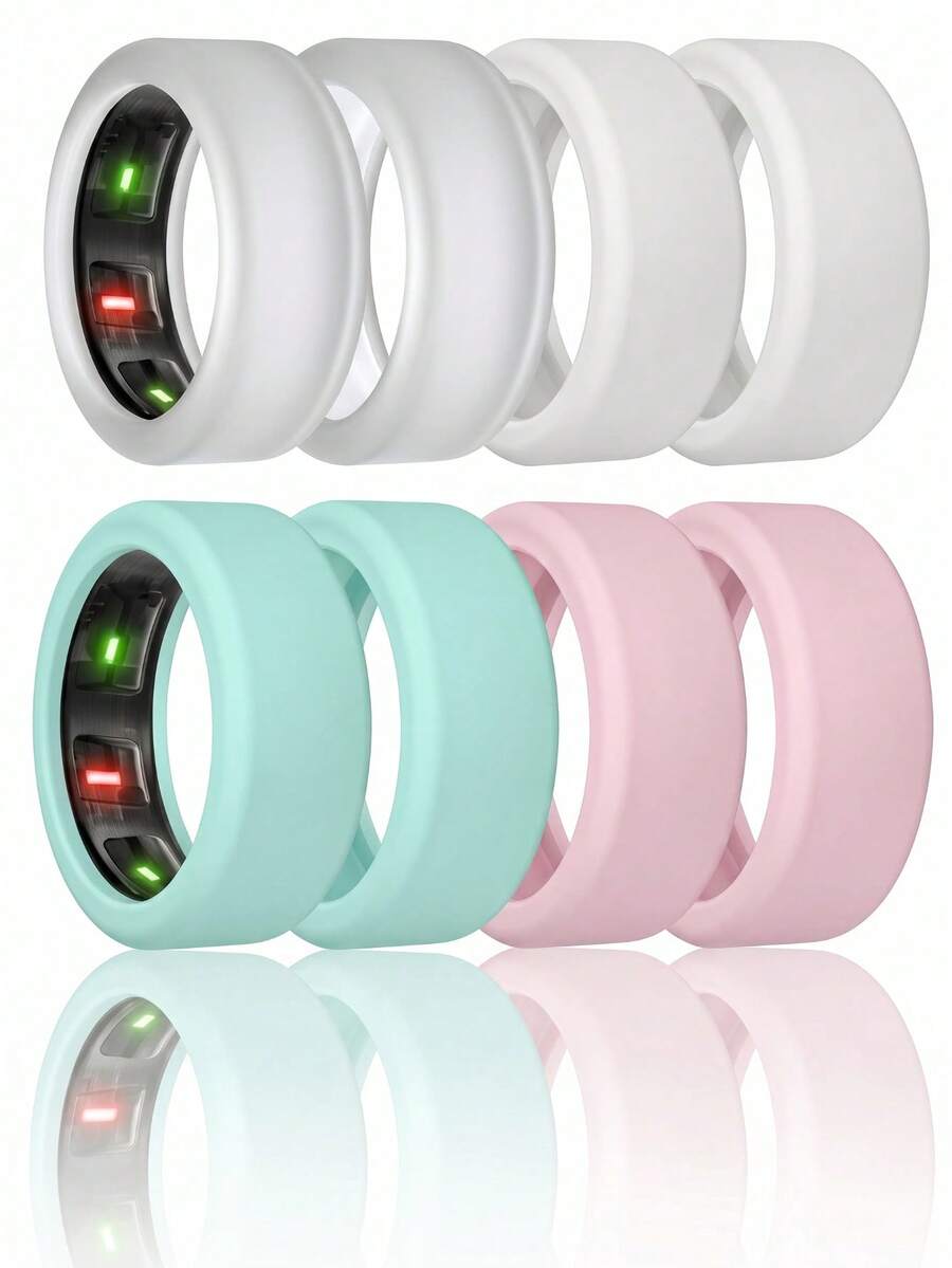 10pcs Silicone Anti-Scratch Soft Ring Protective Covers, Lightweight Daily & Fitness Protection, Scratch-Resistant, Soft Silicone Material, Suitable For Sports Wear
