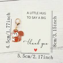 2pcs/3pcs Cute Squirrel Keychain, Comes With Thank You Card, Perfect Gift For Animal Lovers, Decorative Bag Charm, Car Key Accessory - Multicolor - View 6