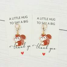 2pcs/3pcs Cute Squirrel Keychain, Comes With Thank You Card, Perfect Gift For Animal Lovers, Decorative Bag Charm, Car Key Accessory - Multicolor - View 8
