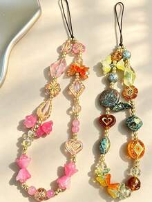 Camera Accessories Beaded Chain Camera Wrist Strap Cute Digital Camera Lanyard Phone Wrist Strap Lanyard Camera Phone Chain Suitable As A Gift - Multicolor - View 2