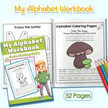 Letter Handwriting And Voice Activity Book - Step-By-Step Tracing, Copying And Writing Letters, Illustrated Sound To Word Exercises, Clear Pages Suitable For Daily Learning, Improve Vocabulary And Concentration - 字母練習冊 - 查看 2