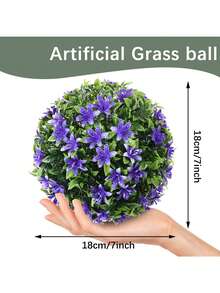 1pc Artificial Pine Wood Grass Ball, Made Of Polyethylene Material, Available In 3 Sizes, Suitable For Mother's Day, Wedding Season, Graduation Season, Home Decor, Restaurant Decor, Office/Living Room/Bedroom Decor, Party/Wedding/Garden Decor, Dorm Decor, All Season Decor, Green Decor, Halloween And Christmas Decor - Multicolor - View 13