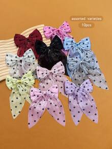 10 piezas de pinzas para el cabello con lazos de colores - Multicolor - Ver 5