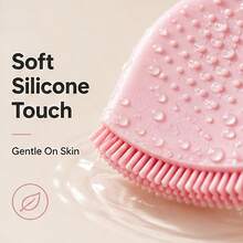 1pc Lymphatic Contour Facial Massage Brush, Eye And Neck Lifting Care, Suitable For Sensitive Skin, Soft Bristles Non-Irritating To Face, Brings You A Cleaner And More Textured Experience, Holiday Gift - Pink - View 2