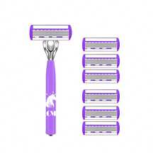 6-Layer Razor For Women & Men - Reusable, Fragrance-Free Blades For Smooth Shaving Of Body Hair, Legs, And Beard, Hair Removal, Face Razor, Shaver For Women - Multicolor - View 12