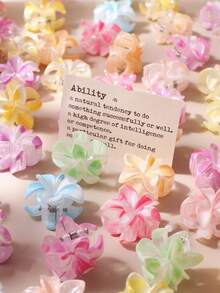 10/20/30pcs Jepit Rambut Mini Plumeria Berbintik Warna Permen Dopamin Transparan untuk Wanita, Jepit Rambut Samping Dahi Gaya Putri Manis Imut Minimalis Niche, Warna Acak - beraneka warna - View 2