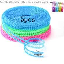 [Portable Windproof Clothesline]2pcs 16.4ft Windproof Nylon Clothesline + 3pcs Windproof Clothes Pegs, Portable Laundry Rope, Adjustable Clothesline, Travel Clothesline, Indoor/Outdoor Camping Home Hotel Portable Laundry Rope - Multicolor - View 6