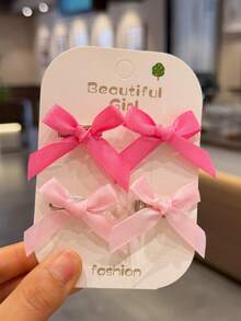 20 Stücke/397 Stücke/Set Rosa Farbton Mädchen Haaraccessoires Kombinationsset, Netz Schleife Haarspangen, Stoff Blume & Stern Seitenclips, Mini Krallenclips, einfache bunte elastische Haarbänder & Gummibänder, süßer & sanfter Stil geeignet für Alltag, Schule, Ausflüge, Prinzessinnen-Looks - Verschiedenfarbig - Übersicht 8