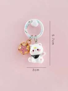 Floral Bell Pendant O-Ring Keychain Bag Charm, Cute Cartoon Bag Pendant, Versatile Fashion Handbag Backpack Accessory, Daily Outfit Decoration Gift - View 5