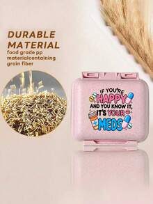 迷你6格便攜藥盒，收納盒，旅行藥盒，印有「My Pill Box」和藥丸圖案，6格小藥盒，密封包裝收納盒，6天週藥收納盒，旅行必備藥盒，日常維生素藥盒，口袋藥盒收納盒，精緻收納盒，居家必備，旅行必備 - 彩色 - 查看 7