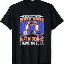 A Day Without Video Game Gamer Gift Gaming PC Console Player T-Shirt - Black - View 7