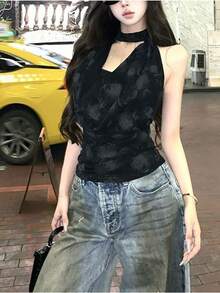 Women Tops - Black - View 9
