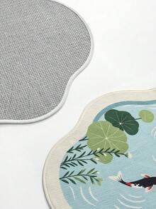 DAJIANG 1pc Koi Fish Print Rug, Kitchen Rug, Hallway Rug, Suitable For Bathroom, Kitchen, Outdoor, Indoor, Corridor, Bedroom, Living Room, Bedside Throw Rug, Machine Washable Easy To Clean, Non-Slip Backing Mat, Bedroom Decor Rug - Multicolor - View 7