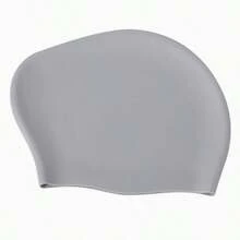 Plus Size Silicone Swim Cap For Women With Long Hair, Full Coverage, Waterproof, Comfortable, Non-Tight, Solid Color Swimming Cap - 彩色 - 查看 7