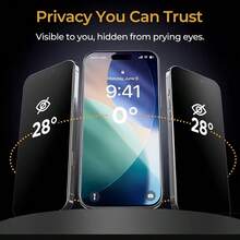 BOLLYMORE 3片裝磨砂陶瓷防窺螢幕保護貼，磨砂表面，觸感滑順，相容 iPhone 17 Pro Max/17 Pro/17 Air/16 Pro Max/16 Pro/15 Pro Max/15 Pro/15/14 Pro Max/14 Plus/13 Pro Max/12 Mini/11/X/Xr/8/7/6Plus，防指紋 - 3pcs Matte Privacy - 查看 6