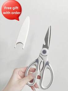 2 Packs Kitchen Scissors Heavy Duty Stainless Steel Scissors Multipurpose Sharp Scissors, Cutting Meat, Herbs, Food, Fish, Sharp Blades And Comfortable Grip - White - View 1