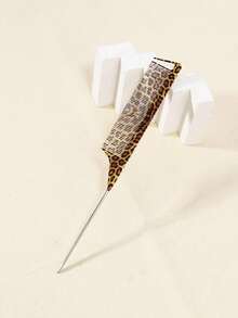 1 pieza Peine de cola puntiaguda profesional, peine de cola puntiaguda con aguja de acero con estampado de leopardo, peine de sección antiestático para teñir el cabello, accesorio de peluquería - Multicolor - Ver 9