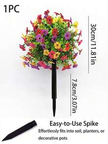 1/2pcs Artificial Upright Flower Plant With Stem,For Autumn Outdoor Decor,Realistic Silk Daisy Eucalyptus,UV-Resistant,For Weddings,Gardens, Farmhouses,Dining Tables,,Fireplaces,Thanksgiving, Halloween,Christmas Decor, Party Decor, Home Decor - Multicolor - View 12
