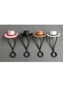 4Pcs Cowboy Hat Series Straw Cover, Reusable Straw Topper Fits 10mm/0.4 Inches Straw, Protective Accessory For Tumbler Cups - Multicolor - View 3