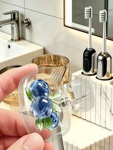 Travel Toothbrush Holder, Blueberry & Strawberry Pattern, Cute Cartoon Fruit Design, Toothbrush Rack - Cute Design For Travel And Home Storage With Transparent Lid, Compact Portable Design Easy To Carry, Protects Toothbrush Head, Dual Drainage And Ventilation Function, Suitable For Family, Camping, Hiking, Business Trip, Daily Use, Dorm And Travel | Cute Toothbrush Head Storage Rack, Suitable For Bathroom Storage, Suitable For Home And Dorm Use - Multicolor - View 4