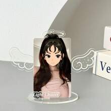 Cute Angel Devil Wing Acrylic Photo Card Stand, Kawaii Idol Photocard Holder Display Stand, Light Chaser Desktop Decor Picture Frame For Idol Photocard, Anime Card Collection - A - View 6