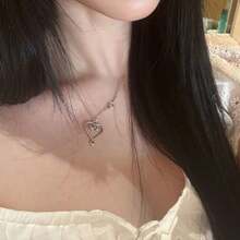 時尚 Aarin 愛心項鍊鎖骨鍊 女款飾品 女友生日禮物 - 彩色 - 查看 4