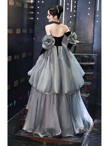 Women Party Other Wear - Black and Gray - View 2