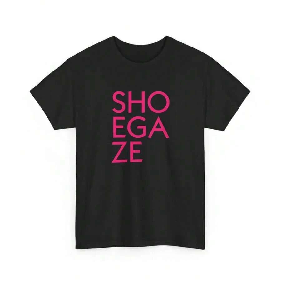 2026Shoegaze Short-Sleeve Unisex T-ShirtCamiseta blanca bonita de verano, prendas, ropa informal, camisetas cómodas - Negro - Ver 1